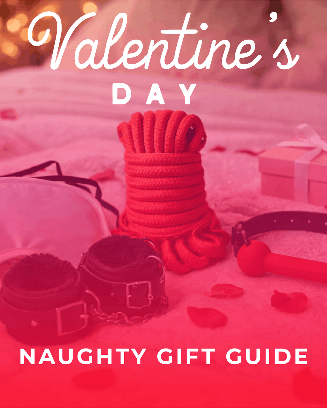 Valentine’s Day themed illustration highlighting playful and beginner-friendly gift ideas for couples.