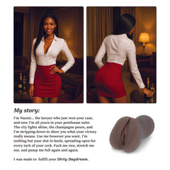 Naomi | The Lusty Lawyer | Handheld Male Stroker | Chocolate