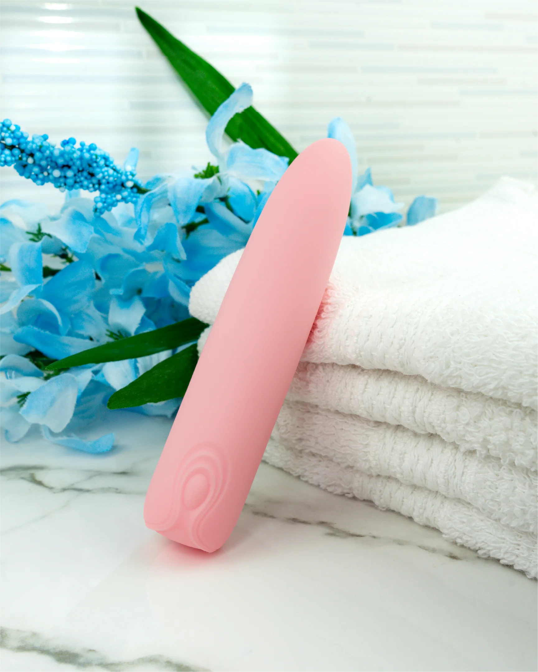 Blush & Bloom Hyacinth pastel pink bullet vibrator, classic clitoral vibrator with smooth silicone for direct, pinpoint stimulation