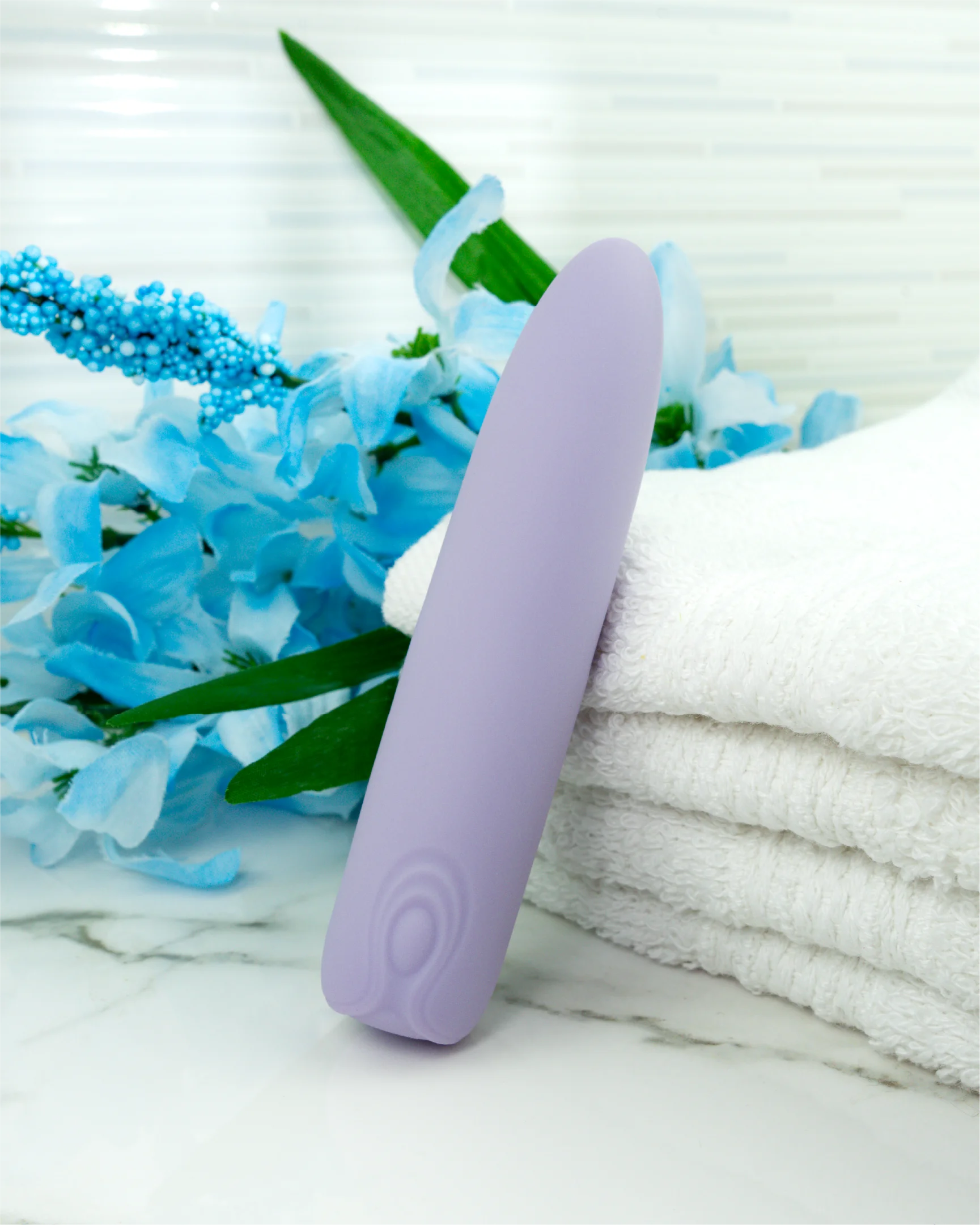 Blush & Bloom Hyacinth pastel purple bullet vibrator, compact clitoral stimulator with smooth silicone for precise stimulation