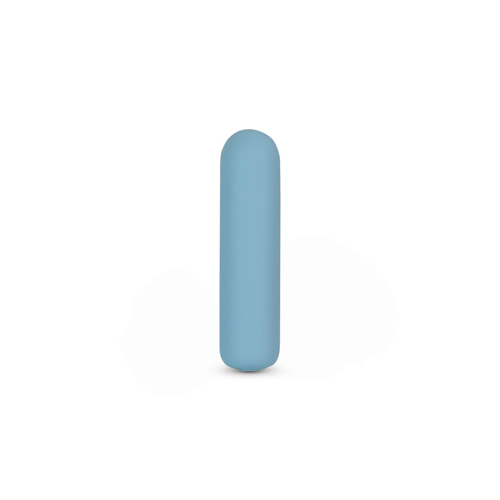 Joy Penny mini wand vibrator in pastel blue designed for gentle external clitoral pleasure