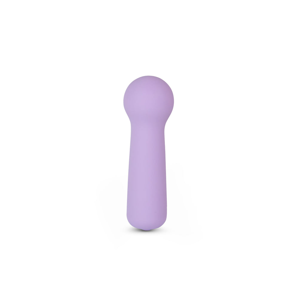 Joy Penny mini wand vibrator in pastel purple designed for smooth external clitoral stimulation