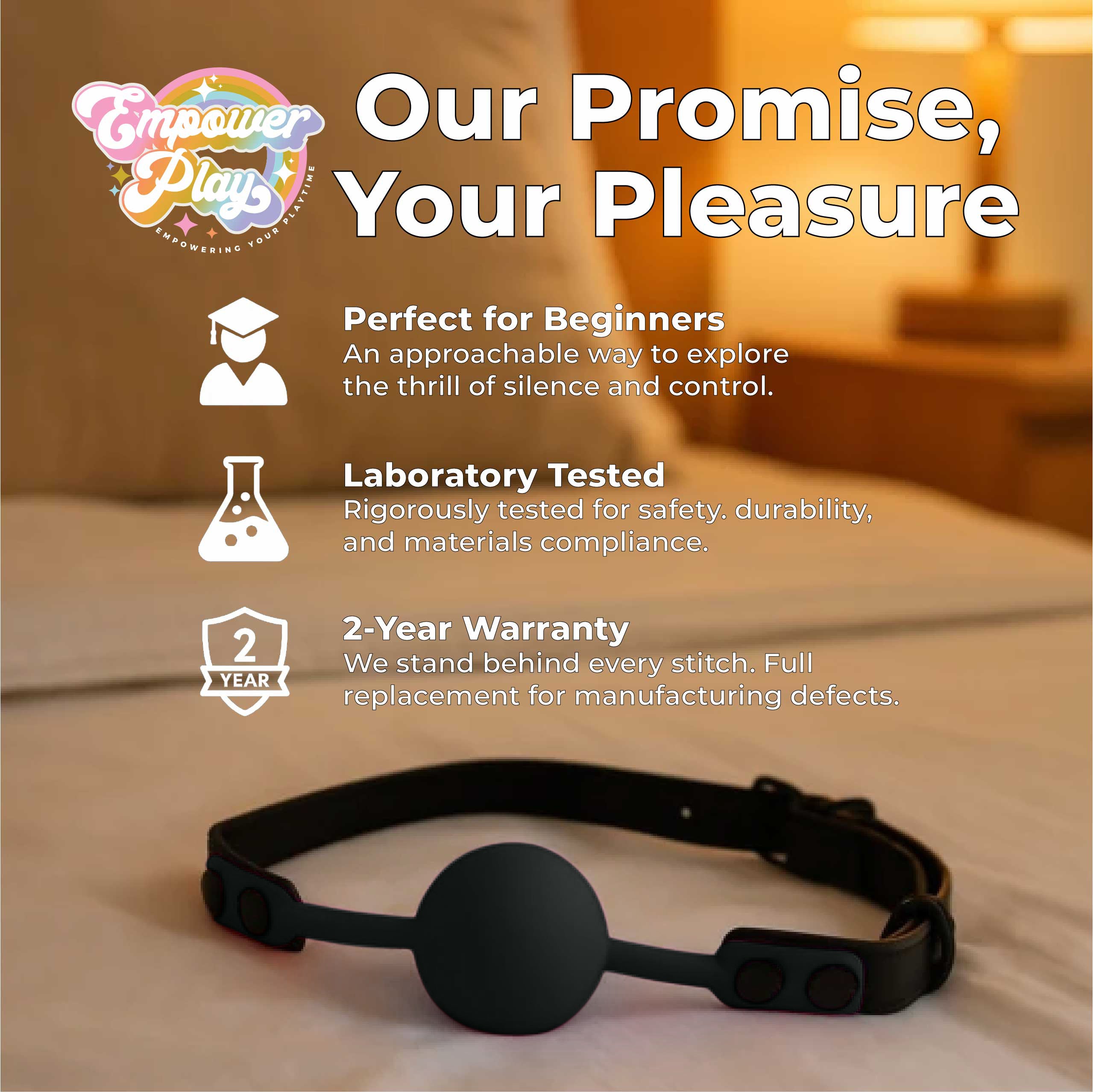 Midnight black silicone ball gag by Empower Play highlighting quality and timeless design