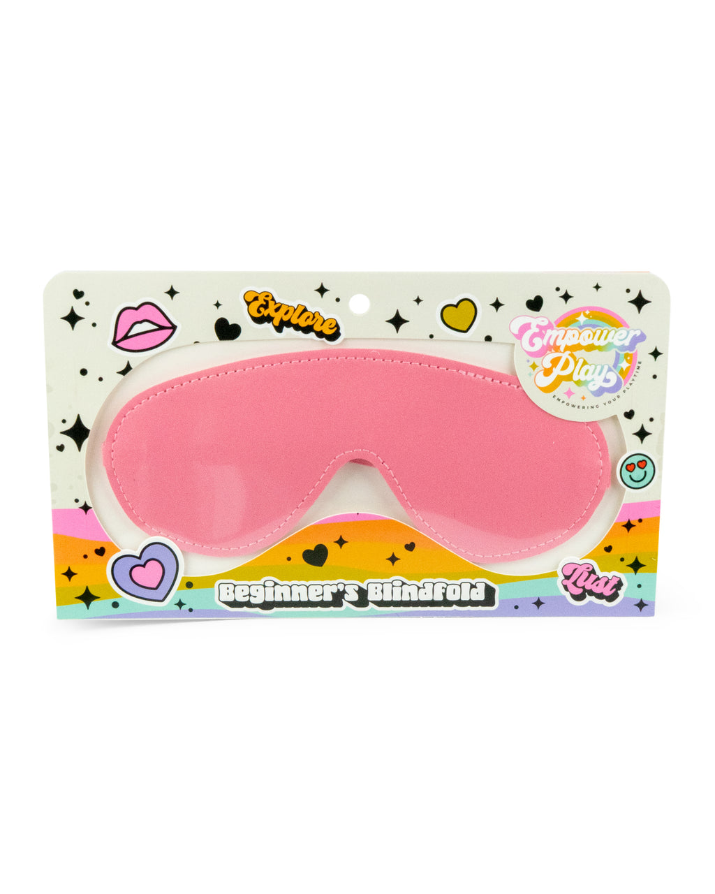 Empower Play retail packaging for the pink beginner blindfold