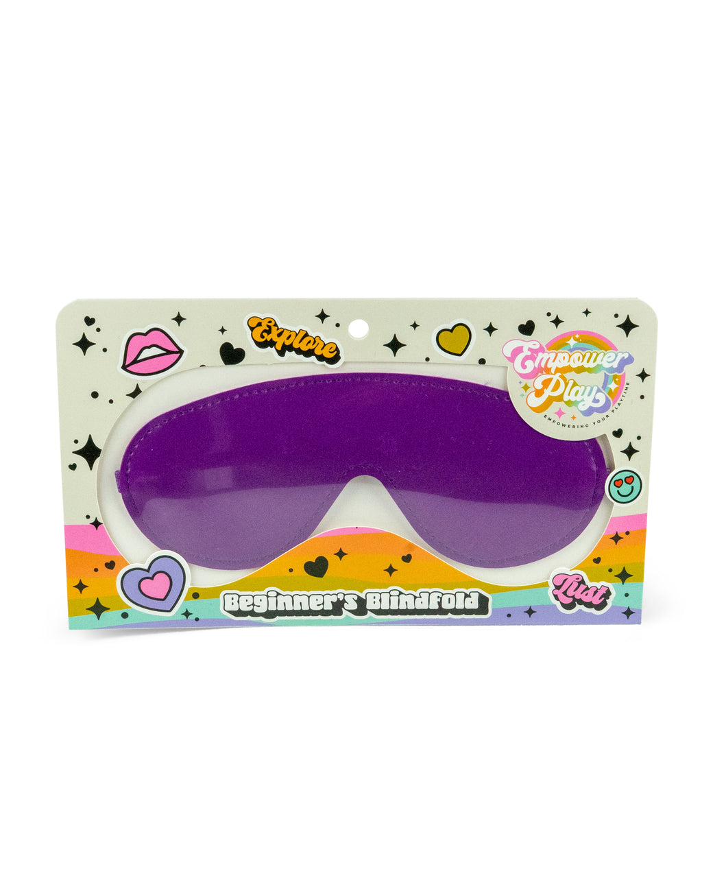 Empower Play retail packaging for the purple beginner blindfold