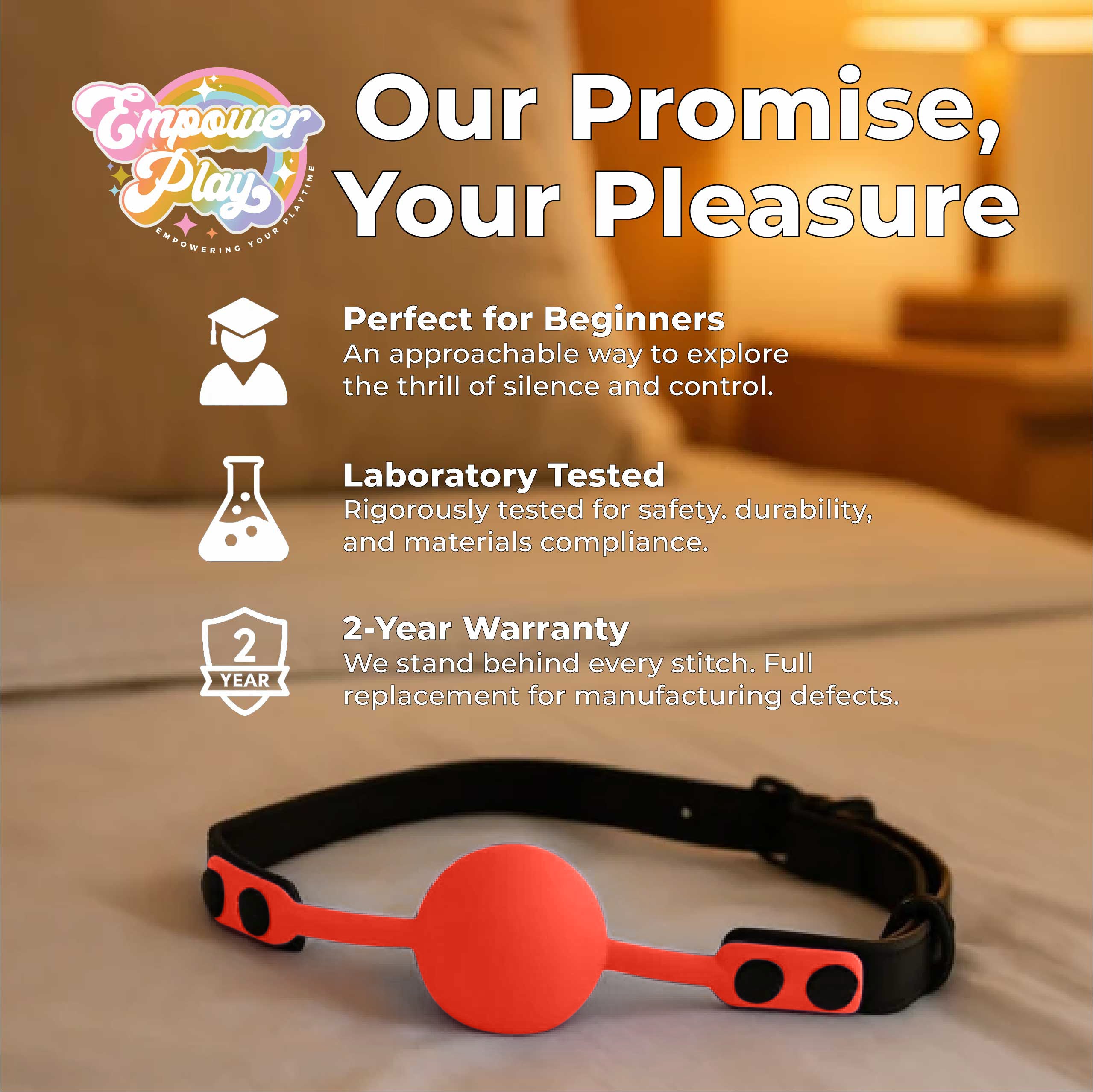 Scarlet red silicone ball gag by Empower Play showcasing comfort and durability